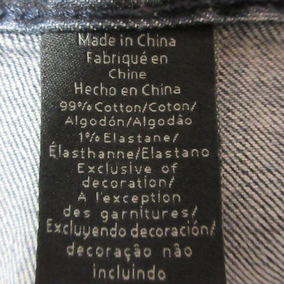 CALVIN KLEIN Cargo Utility Jean Shortie Shorts Sz 12/31 Dark Wash Stretch Denim - Picture 6 of 12